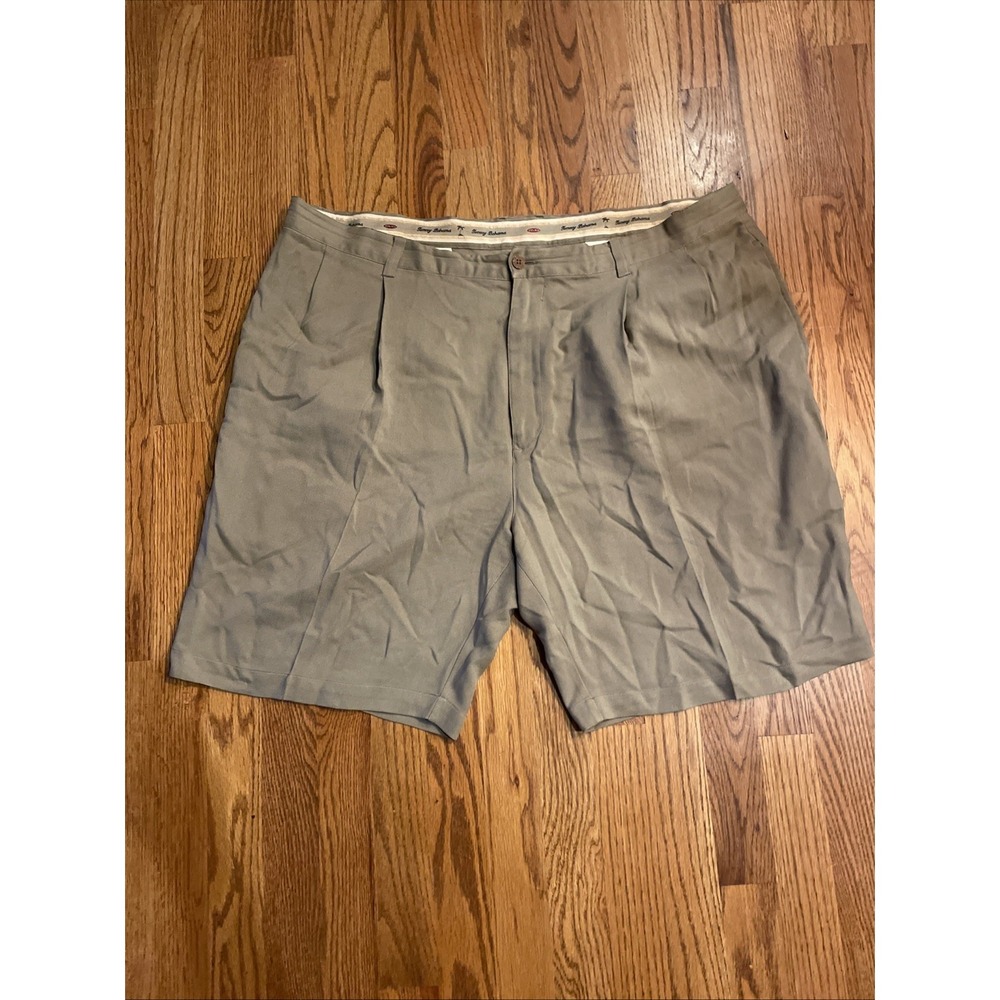 Tommy Bahama Men's 100% Silk Pleated Shorts Tan Color Size 42 Beach‎ Preppy